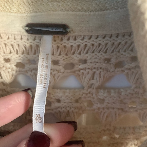 Free People Cream Geometric Pattern Knit Jacket - Picture 2 of 3